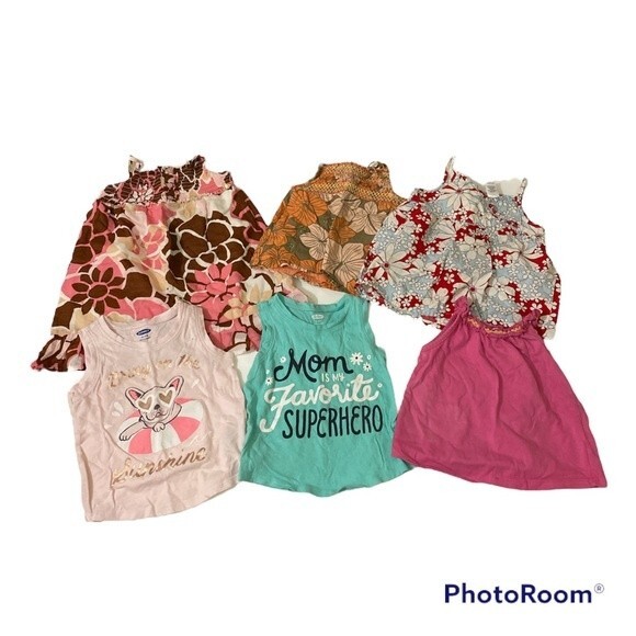 Old Navy Toddler's Lots of 6 Printed Dress And Tank Top Size 18-24m - Picture 1 of 7
